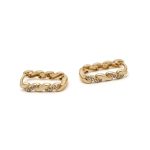 14k női arany bicolor bepattintós fülbevaló (másolat)