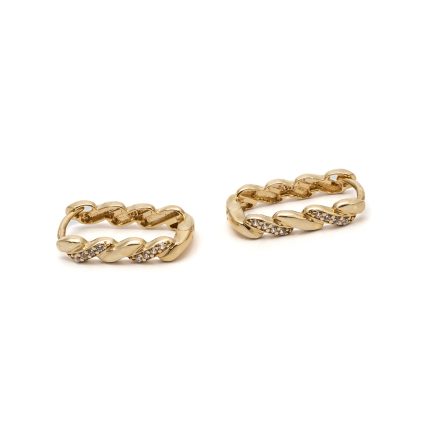 14k női arany bicolor bepattintós fülbevaló (másolat)