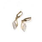 14k női arany lógós patentzáras fülbevaló cirkónia kővel (másolat)