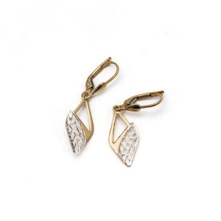 14k női arany lógós patentzáras fülbevaló cirkónia kővel (másolat)