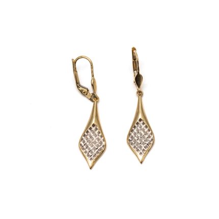 14k női arany lógós patentzáras fülbevaló cirkónia kővel (másolat)