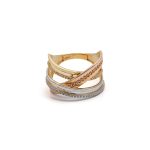 14k női arany bicolor gyűrű cirkónia kővel (másolat)