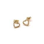 14k női arany szív formájú stekkeres fülbevaló cirkónia kővel (másolat)