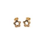 14k női arany szív formájú stekkeres fülbevaló cirkónia kővel (másolat)