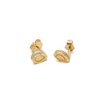 14k női arany virág formájú stekkeres fülbevaló cirkónia kővel (másolat)