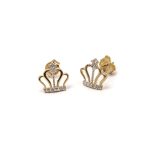 14k női arany csepp formájú stekkeres fülbevaló cirkónia kővel (másolat)