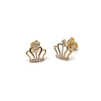 14k női arany csepp formájú stekkeres fülbevaló cirkónia kővel (másolat)