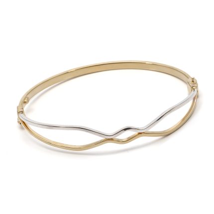 14k női arany bicolor hullámos karperec (másolat)