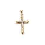 14k férfi arany bicolor kereszt medál (másolat)