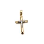 14k férfi arany bicolor kereszt medál (másolat)