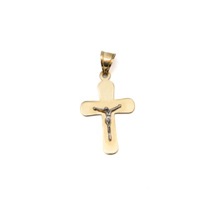 14k női arany kereszt bicolor medál (másolat)