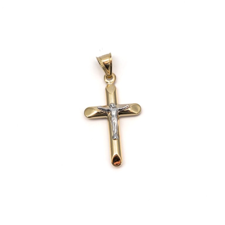 14k női arany bicolor kereszt medál (másolat)