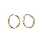 14k arany bicolor kocka alakú villás kapcsos fülbevaló (másolat)