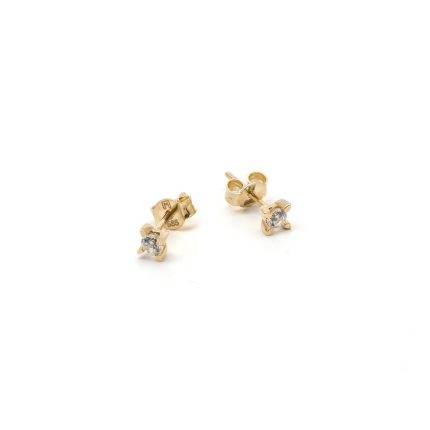 14k női arany virág formájú stekkeres fülbevaló cirkónia kővel (másolat)