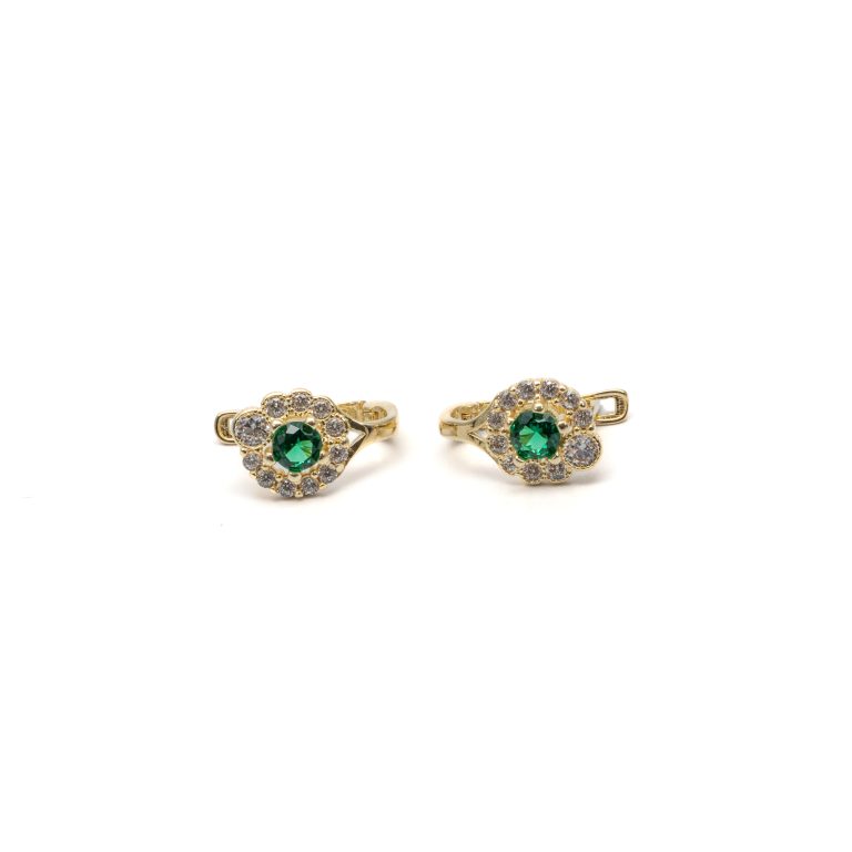 14k gyerek arany virág mintás francia kapcsos fülbevaló színes cirkónia kövekkel (másolat)