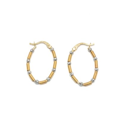 14k női arany bicolor villás kapcsos fülbevaló (másolat)