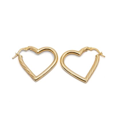 14k női arany villás kapcsos szív formájú fülbevaló (másolat)