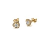 14k női arany stekkeres szív formájú fülbevaló cirkónia kővel (másolat)