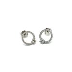 14k női fehérarany stekkeres fülbevaló cirkónia kövekkel (másolat)