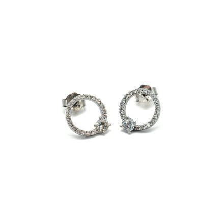 14k női fehérarany stekkeres fülbevaló cirkónia kövekkel (másolat)