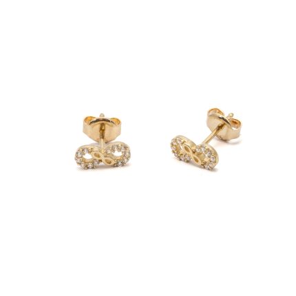 14k női arany stekkeres szív alakú fülbevaló cirkónia kővel (másolat)