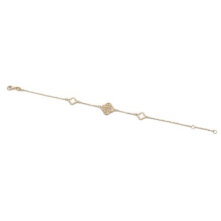 14k női arany karlánc négylevelű lóhere mintával (másolat)