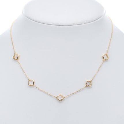 14k női arany nyaklánc négylevelű lóhere mintával (másolat)