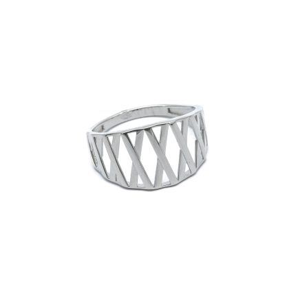 925 női ezüst négylevelű lóhere gyűrű fehér kővel (másolat)