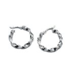 925 női ezüst villás kapcsos csavart karika fülbevaló