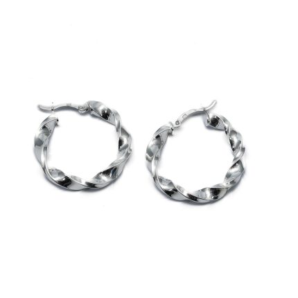 925 női ezüst villás kapcsos csavart karika fülbevaló