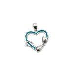 925 női ezüst cicás szív medál cirkónia kövekkel (másolat)