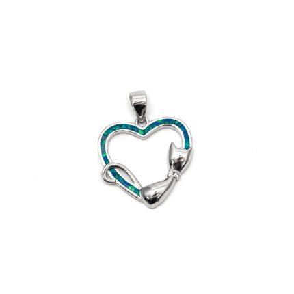 925 női ezüst cicás szív medál cirkónia kövekkel (másolat)