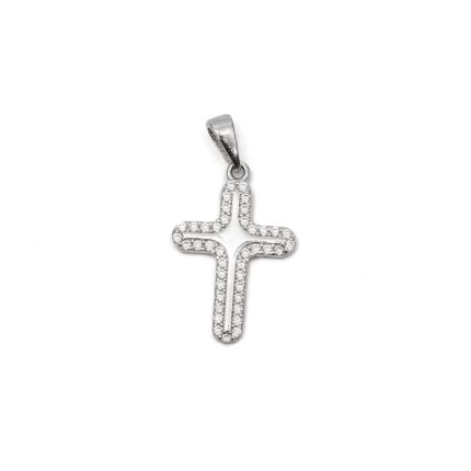 925 női ezüst kereszt medál cirkónia kövekkel (másolat)