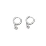 925 női ezüst fehér köves szivecske formájú francia kapcsos fülbevaló (másolat)