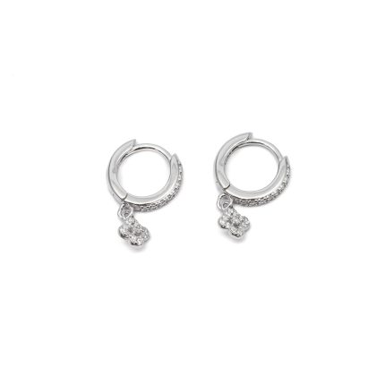 925 női ezüst fehér köves szivecske formájú francia kapcsos fülbevaló (másolat)