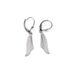 925 női ezüst zöld köves patent záras fülbevaló (másolat)