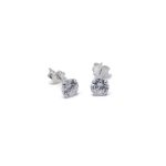 925 női ezüst kerek cirkónia köves fülbevaló (másolat)