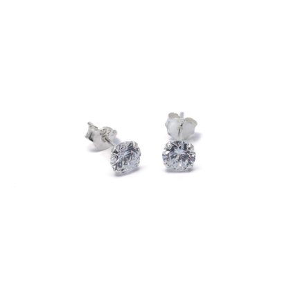 925 női ezüst kerek cirkónia köves fülbevaló (másolat)