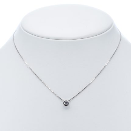 925 női ezüst nyaklánc fekete négylevelű lóhere mintával (másolat)