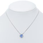 925 női ezüst nyaklánc kék négylevelű lóhere mintával (másolat)