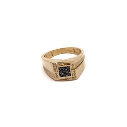 14k ferfi arany pecsetgyuru fekete kovekkel 84940