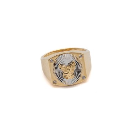 14k ferfi bicolor arany pecsetgyuru sas motivummal 84939