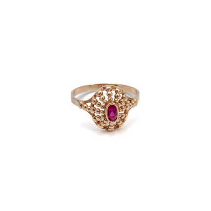 14k noi arany attort gyuru piros kovel 84333
