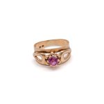 14k noi arany attort gyuru rozsaszin kovel 84759