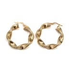 14k noi arany csavart karika fulbevalo 84510