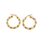 14k noi arany csavart karika fulbevalo 84884