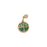 14k noi arany eletfa medal zold kovel 84924
