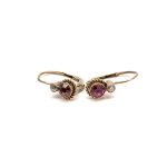 14k noi arany fulbevalo rozsaszin kovel 84699