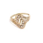 14k noi arany geometrikus koves gyuru 84223