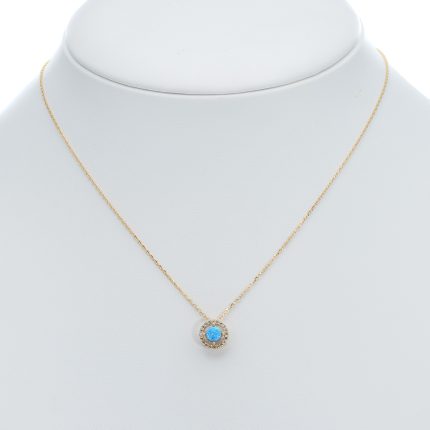 14k noi arany kek opal medalos nyaklanc 84650